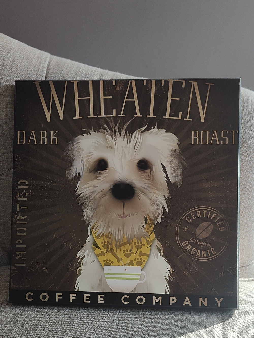 Wheaten Coffee Company Dog Wall Art - Brown & Cream